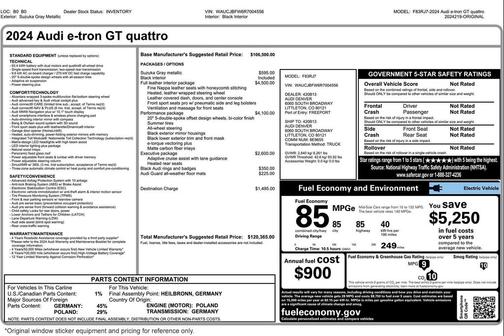 Suzuka Gray Metallic 2024 Audi e-tron GT Premium Plus quattro
