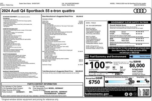 2024 Audi Q4 e-tron Sportback Prestige 55 quattro