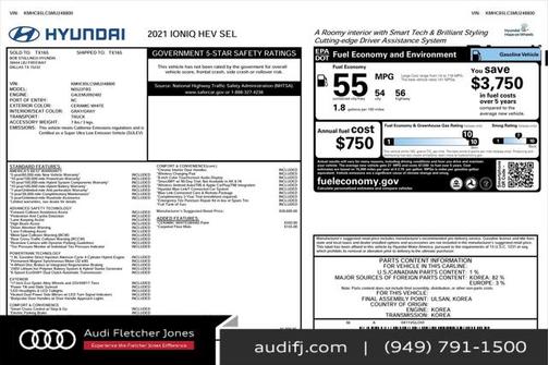 2021 Hyundai IONIQ Hybrid SEL