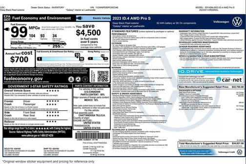 Deep Black Pearl 2023 Volkswagen ID.4 AWD Pro S