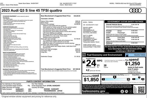 Glacier White Metallic 2023 Audi Q3 45 S line Premium Plus
