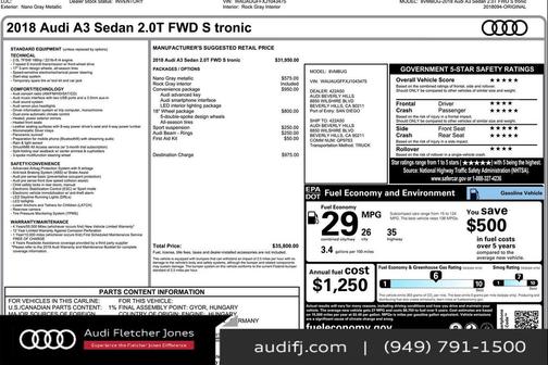 2018 Audi A3 2.0T Premium