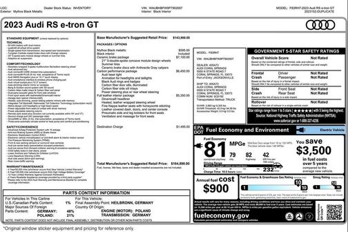 Mythos Black Metallic 2023 Audi RS e-tron GT quattro