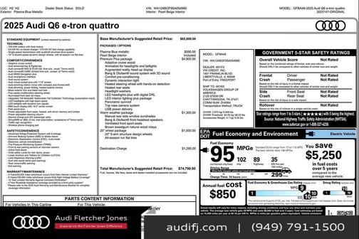 2025 Audi Q6 e-tron Premium Plus quattro
