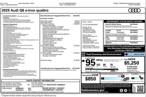 2025 Audi Q6 e-tron Premium Plus quattro