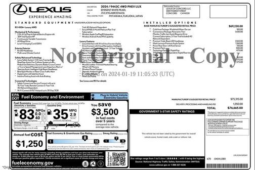 2024 Lexus RX 450h+ Base