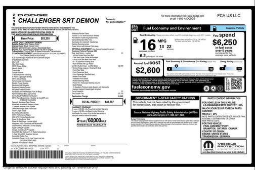 2018 Dodge Challenger SRT Demon