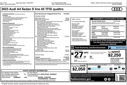 2023 Audi A4 45 S line Premium Plus
