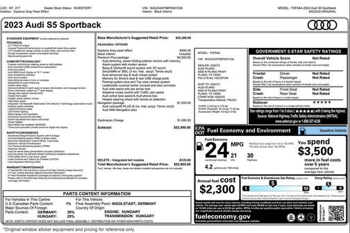 Daytona Gray Pearl Effect 2023 Audi S5 Premium Plus
