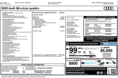 2025 Audi Q6 e-tron Premium quattro