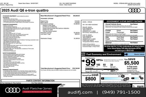 2025 Audi Q6 e-tron Premium quattro