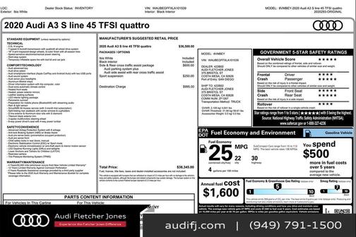 2020 Audi A3 Premium