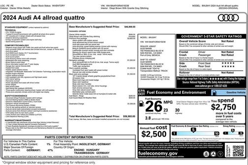 Glacier White Metallic 2024 Audi A4 allroad 45 Premium Plus