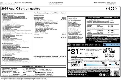 2024 Audi Q8 e-tron Premium Plus