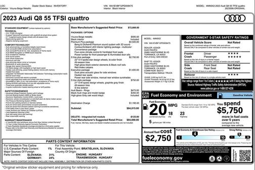 2023 Audi Q8 55 Premium Plus