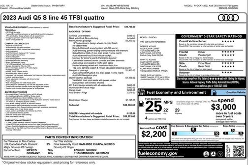 Chronos Gray Metallic 2023 Audi Q5 45 S line Premium Plus