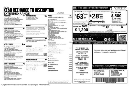 2022 Volvo XC60 Recharge Plug-In Hybrid T8 Inscription