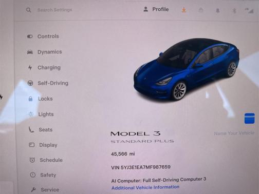 Deep Blue Metallic 2021 Tesla Model 3 Standard Range Plus