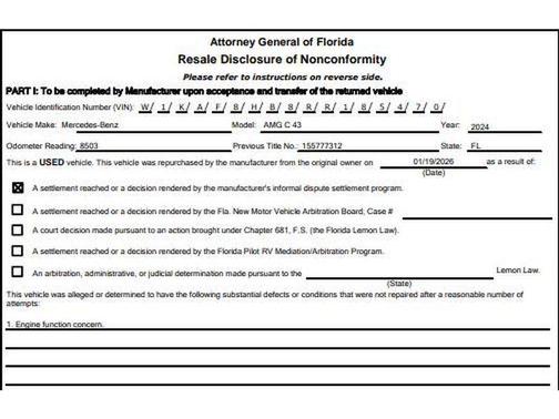 2024 Mercedes-Benz AMG C 43 4MATIC