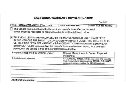 2023 Mercedes-Benz EQS 580 4MATIC