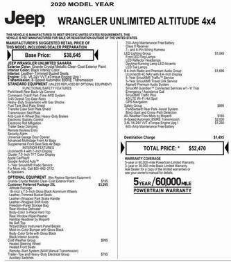 2020 Jeep Wrangler Unlimited Sahara