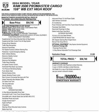 2024 RAM ProMaster 3500 High Roof