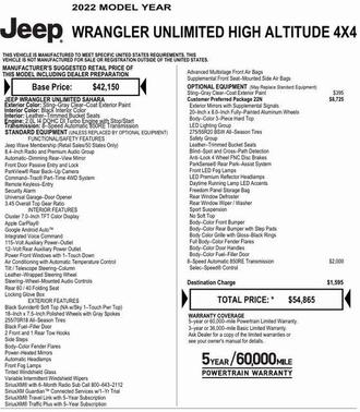 2022 Jeep Wrangler Unlimited Sahara