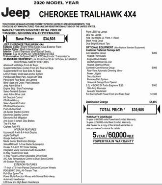 2020 Jeep Cherokee Trailhawk