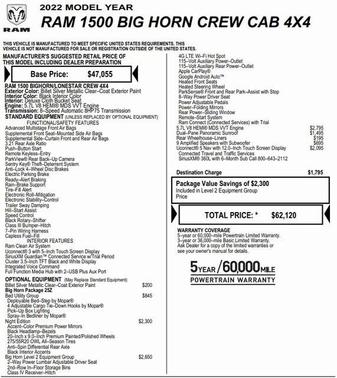 2022 RAM 1500 Big Horn/Lone Star