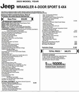 2025 Jeep Wrangler Sport S