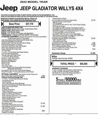 2022 Jeep Gladiator Willys 4x4