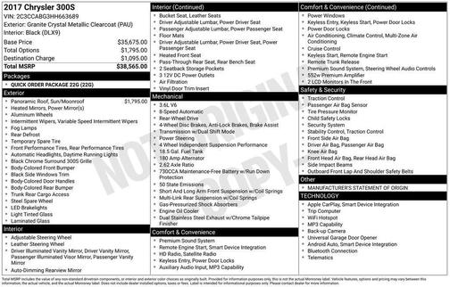 Crystal Metallic 2017 Chrysler 300 S