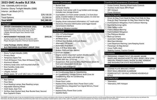 2023 GMC Acadia AWD SLE