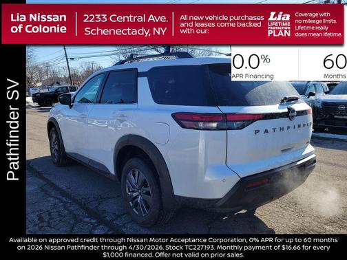 Everest White Pearl Tricoat 2026 Nissan Pathfinder SV