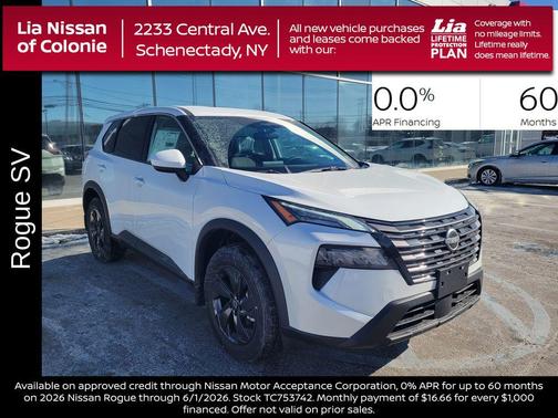 Everest White Pearl Tricoat 2026 Nissan Rogue SV