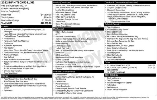2022 INFINITI QX50 LUXE AWD