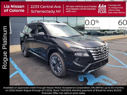 Super Black 2026 Nissan Rogue Platinum