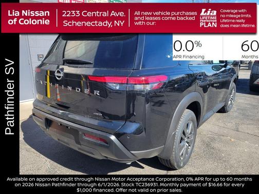 Super Black 2026 Nissan Pathfinder SV