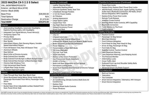2023 Mazda CX-5 2.5 S Select Package