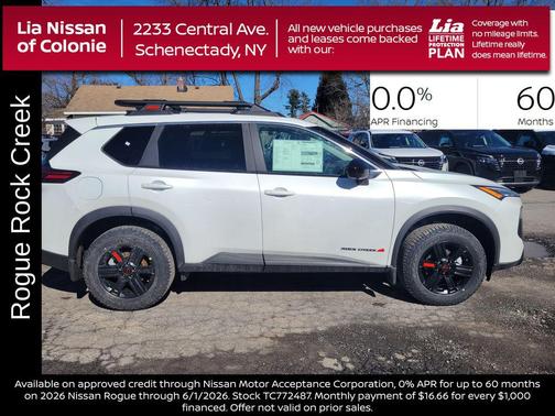 Everest White Pearl Tricoat 2026 Nissan Rogue Rock Creek