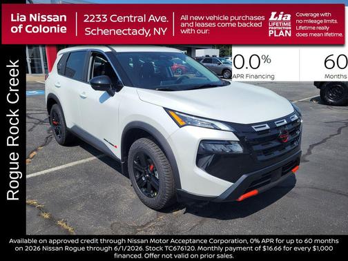 Everest White Pearl Tricoat 2026 Nissan Rogue Rock Creek