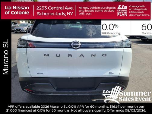 Everest White Pearl Tricoat 2026 Nissan Murano SL