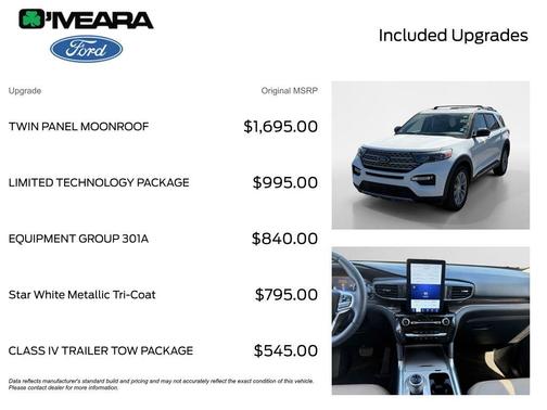 Oxford White 2023 Ford Explorer Limited