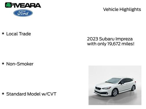 Crystal White Pearl 2023 Subaru Impreza Base