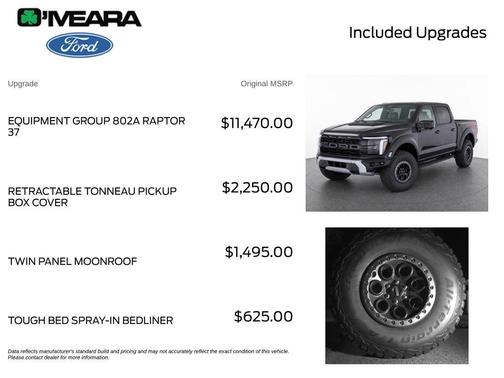 Agate Black Metallic 2025 Ford F-150 Raptor