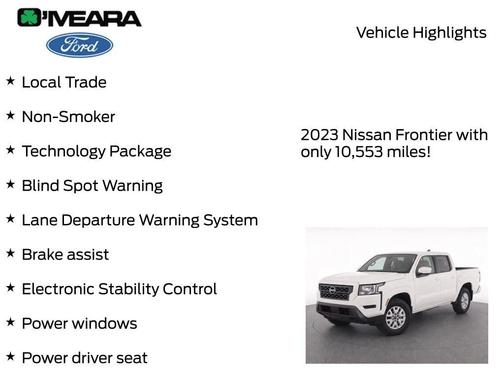 Glacier White 2023 Nissan Frontier SV