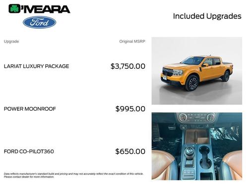 Orange 2022 Ford Maverick Lariat