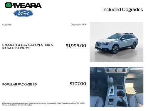 Crystal White Pearl 2017 Subaru Outback 2.5i Limited