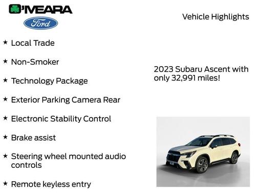 Crystal White Pearl 2023 Subaru Ascent Limited