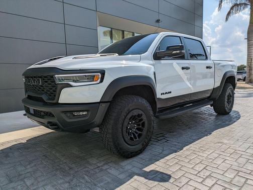 Bright White Clearcoat 2025 RAM 1500 RHO Crew Cab 4x4 5'7' Box